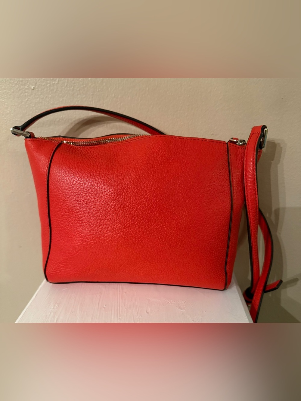 Kate Spade Monica Small Crossbody~Coral/Red-orange EUC - Picture 3 of 14